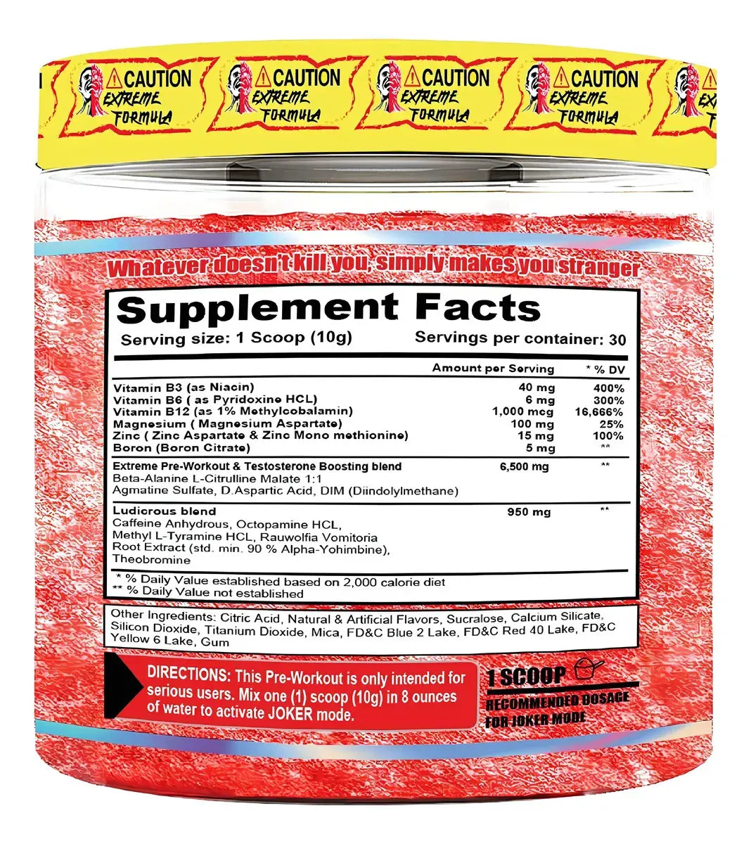 Terror Labz Joker Extreme – Pre-Entreno de Energía Maníaca (300g / 30 Servicios / Sabor Mango)