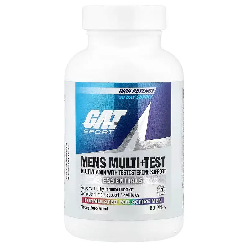 GAT Sport Mens Multi+Test – Multivitamínico con Soporte de Testosterona (60 Tabletas)