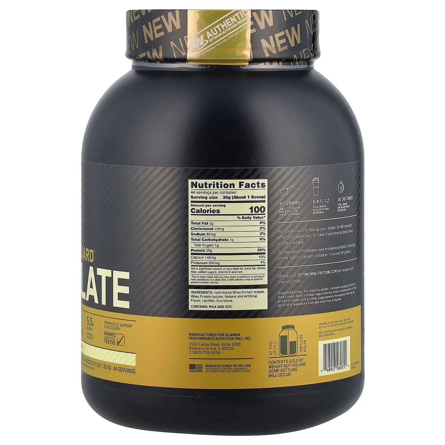 Optimum Nutrition Gold Standard 100% Isolate – Proteína Aislada Ultra Pura
