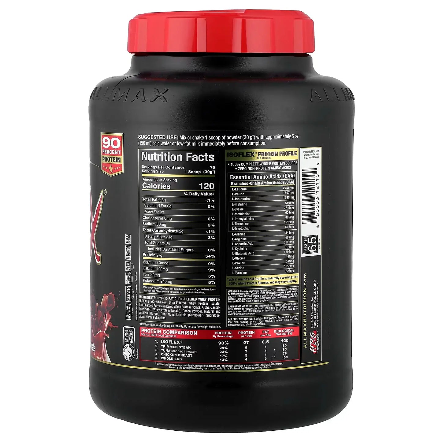 ALLMAX ISOFLEX Pure Whey Protein Isolate – Chocolate 5 lbs (2.27 kg)