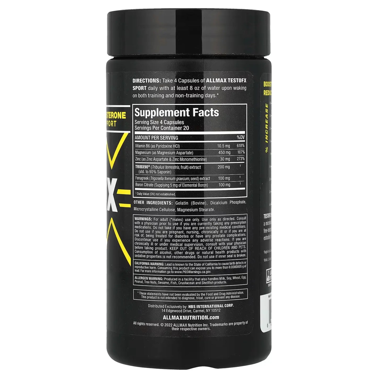ALLMAX TestoFX Sport – Soporte de Testosterona y Vitalidad (80 Cápsulas)