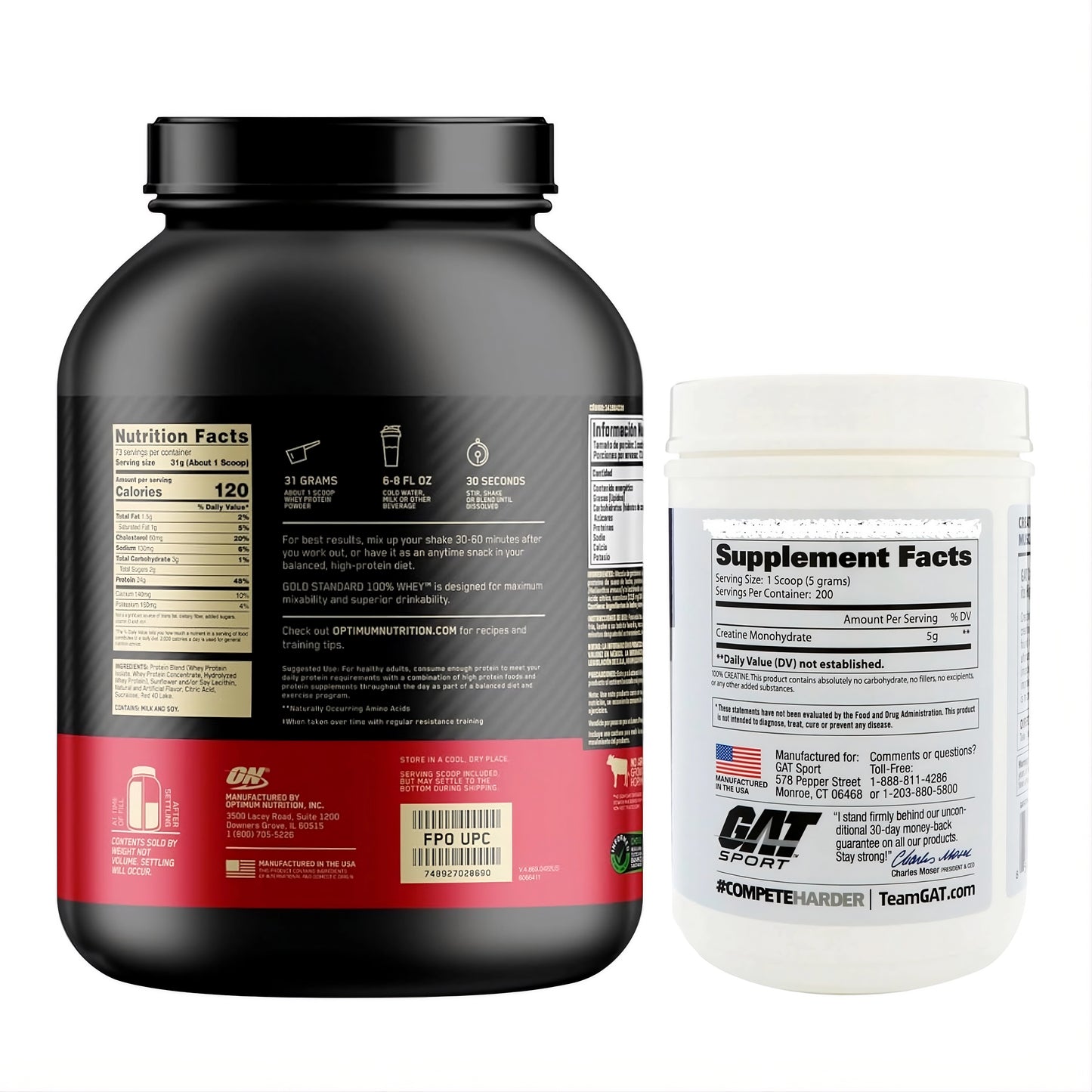 Combo Esencial Básico: Proteína Whey + Creatina GAT