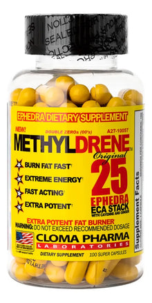 Cloma Pharma Methyldrene 25 – Termogénico Clásico de Alta Potencia (100 Cápsulas)