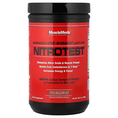 MuscleMeds Nitrotest – Pre-Entreno y Potenciador de Testosterona (30 Servicios)