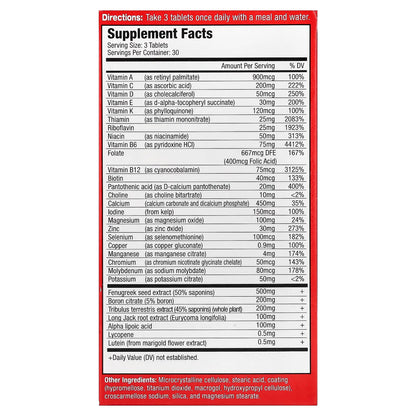 MuscleMeds Vitamin T – Multivitamínico con Soporte Clínico de Testosterona (90 Tabletas)
