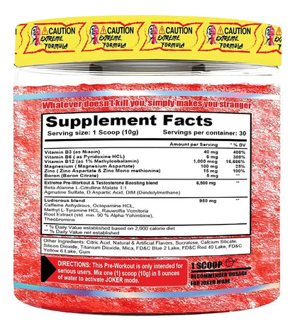 Terror Labz Joker Extreme – Pre-Entreno de Energía Maníaca (300g / 30 Servicios / Sabor Mango)