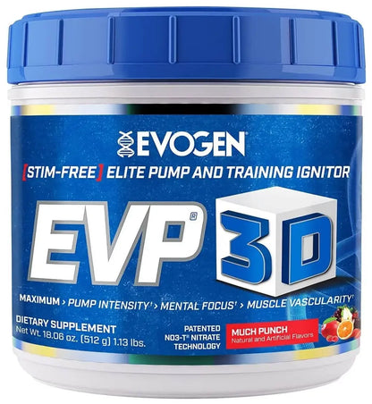 Evogen EVP 3D – Pre-Entreno Stim-Free para Bombeo y Enfoque (40 Servicios)