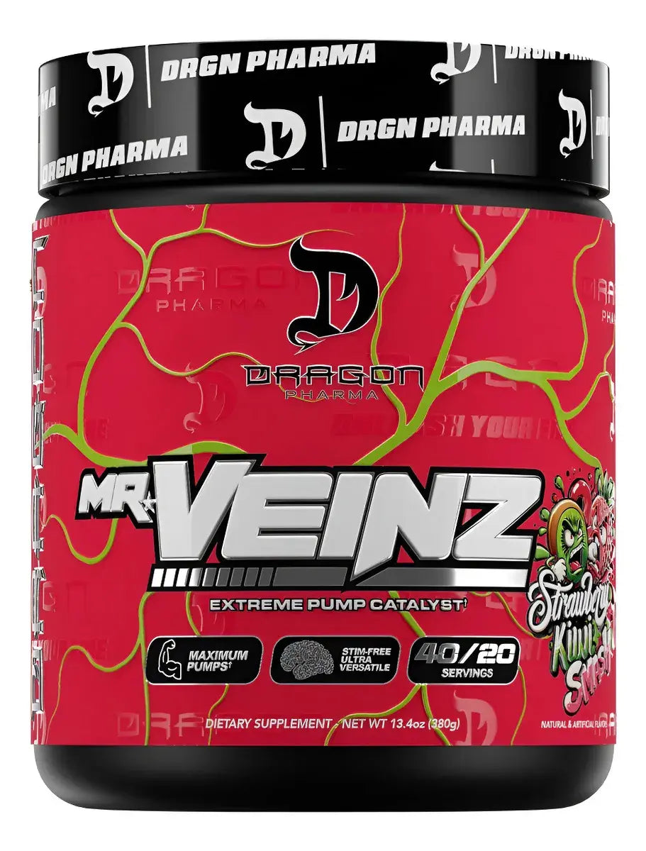 Dragon Pharma Mr. Veinz – Pre-Entreno de Bombeo y Enfoque Nootrópico (40 Servicios)