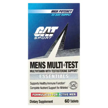 GAT Sport Mens Multi+Test – Multivitamínico con Soporte de Testosterona (60 Tabletas)
