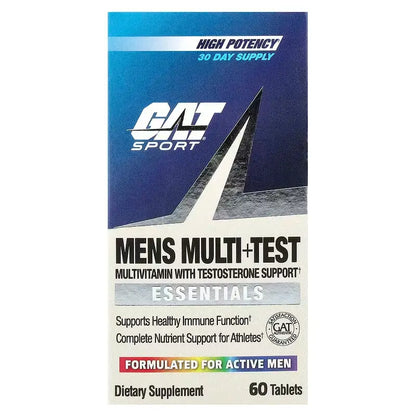 GAT Sport Mens Multi+Test – Multivitamínico con Soporte de Testosterona (60 Tabletas)