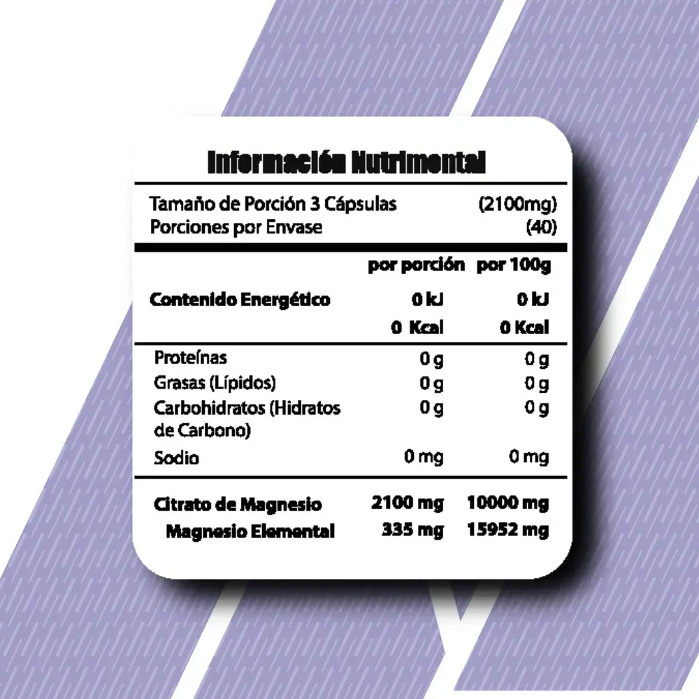Meta Nutrition Citrato de Magnesio – 120 Cápsulas