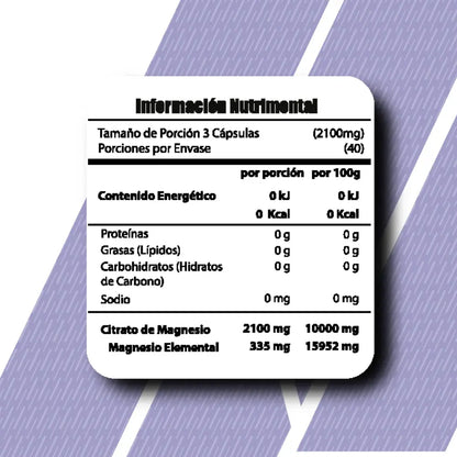 Meta Nutrition Citrato de Magnesio – 120 Cápsulas
