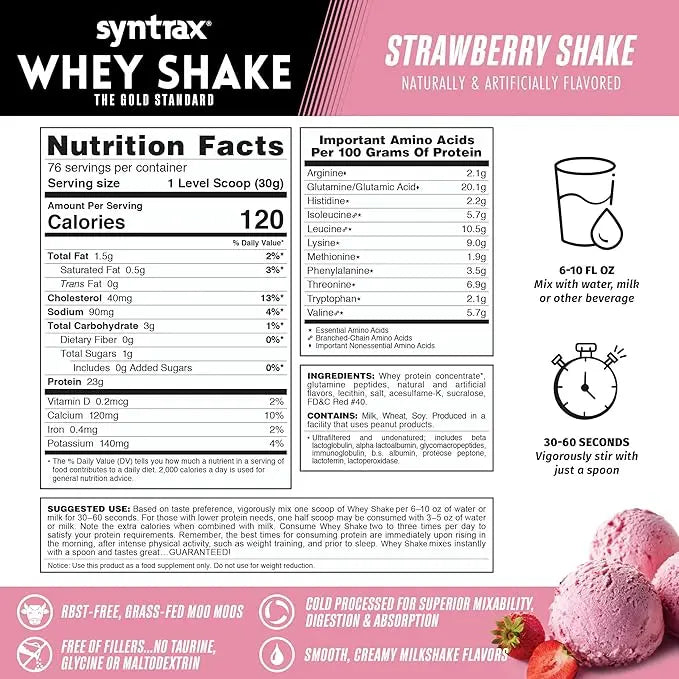 Syntrax Whey Shake - Proteína de Suero de Alta Calidad (5 Lbs)