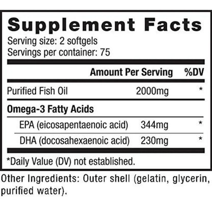 NutraBio Omega-3 – Aceite de Pescado Ultra Purificado y Destilado Molecularmente