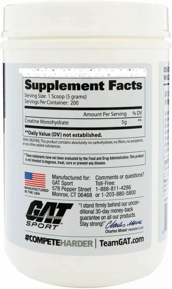 GAT SPORT GAT Creatina 1.00 kg (200 Servicios) Creatina monohidratada