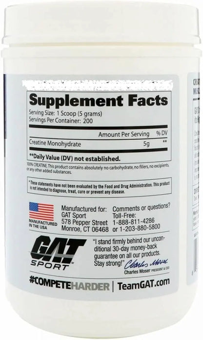 GAT SPORT GAT Creatina 1.00 kg (200 Servicios) Creatina monohidratada