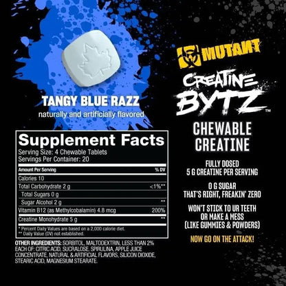 Mutant Creatine Bytz – Creatina Masticable de Máxima Pureza