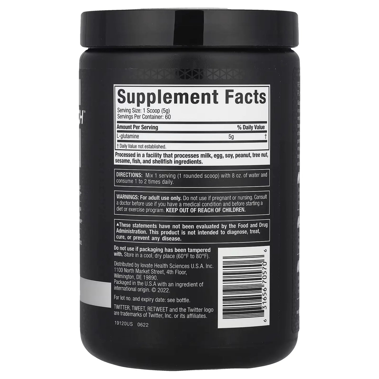 MuscleTech Platinum 100% Glutamine – 300 g (10.58 oz) Unflavored