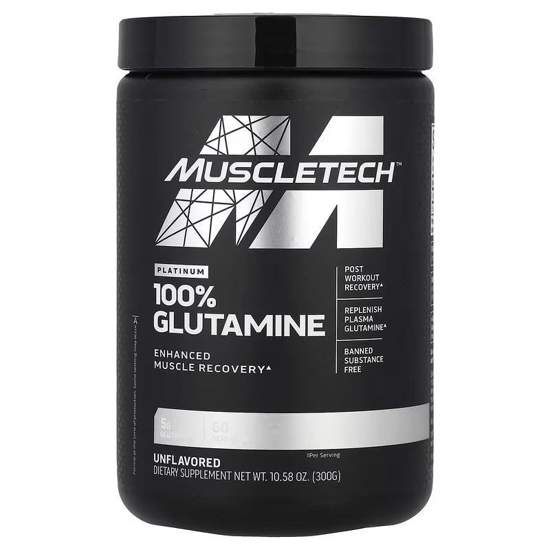 MuscleTech Platinum 100% Glutamine – 300 g (10.58 oz) Unflavored