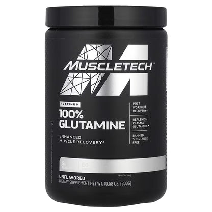 MuscleTech Platinum 100% Glutamine – 300 g (10.58 oz) Unflavored