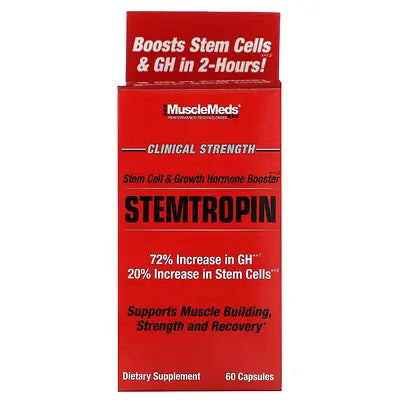 MuscleMeds Stemtropin – Precursor de Células Madre, Hormona de Crecimiento (HGH) y Testosterona (60 Cápsulas)