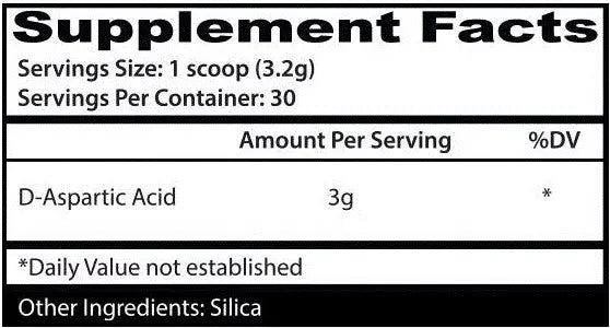 D-Aspartic Acid (D-AA) – Polvo Puro para Soporte de Testosterona y Fertilidad (90g / 30 Serv)