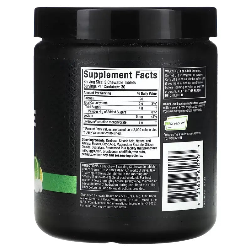 Creatine Chews – Monohidrato de Creatina en Tabletas Masticables (90 Tabletas)