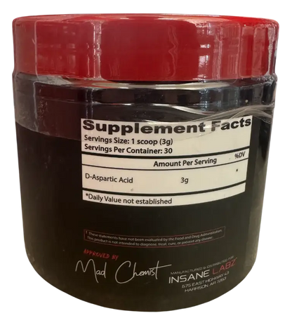 D-Aspartic Acid (D-AA) – Polvo Puro para Soporte de Testosterona y Fertilidad (90g / 30 Serv)
