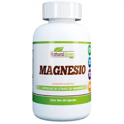 NaturalGreen Magnesio – Soporte Muscular y Relajación del Sistema Nervioso (60 Cápsulas)