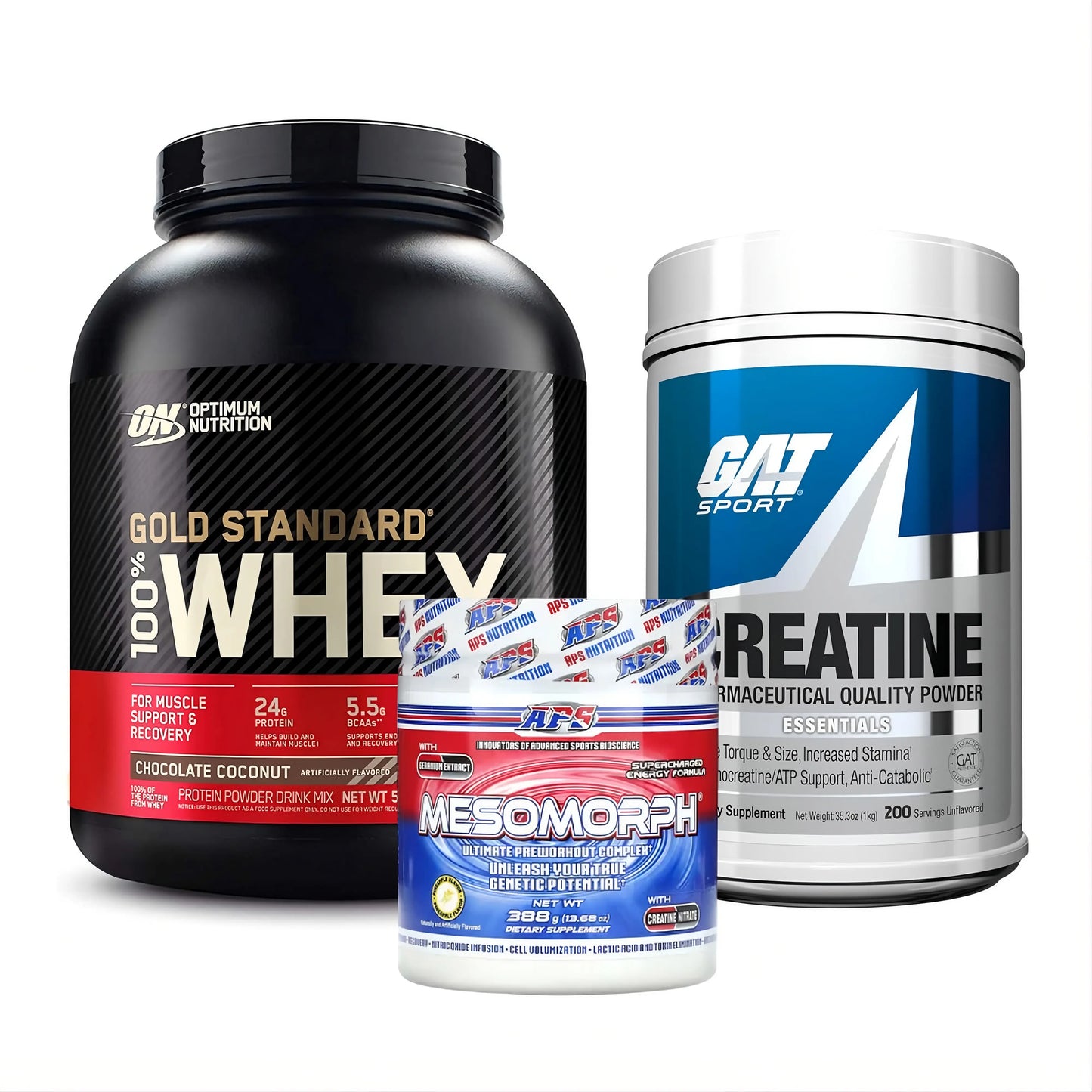 Combo Esencial Avanzado: Whey + Creatina + Pre-Entreno