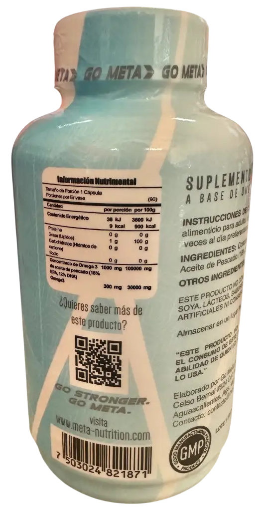 Meta Nutrition Omega 3 – 90 Cápsulas