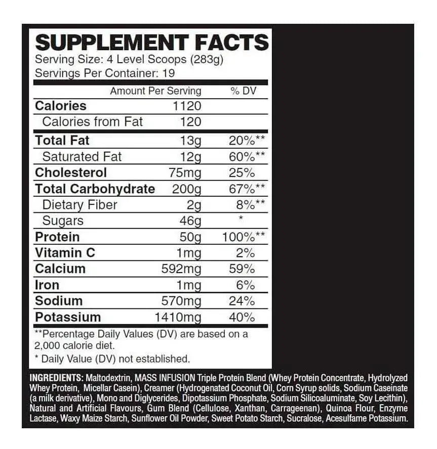 Nutrex Mass Infusion – Ganador de Masa de Alta Densidad (12 lb / 5.4 kg)