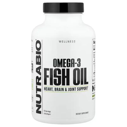 NutraBio Omega-3 – Aceite de Pescado Ultra Purificado y Destilado Molecularmente