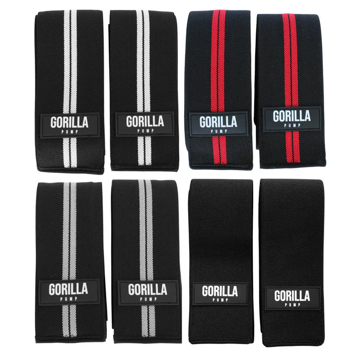 Rodilleras de Cinta Gorilla Pump – Vendas de Soporte Extremo para Sentadilla y Powerlifting