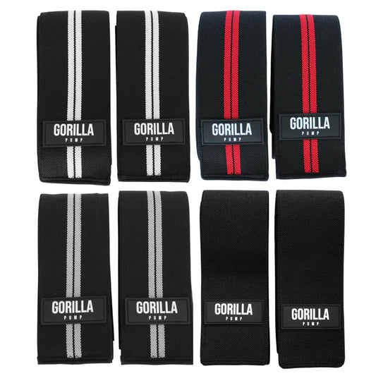 Rodilleras de Cinta Gorilla Pump – Vendas de Soporte Extremo para Sentadilla y Powerlifting