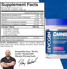 Evogen Carnigen – Mezcla de Carnitina de Élite para Definición (90 Servicios)