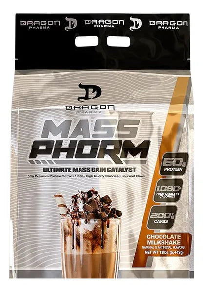 Dragon Pharma MassPhorm – Ganador de Masa Premium con Enzimas Digestivas (12 lb / 5.4 kg)