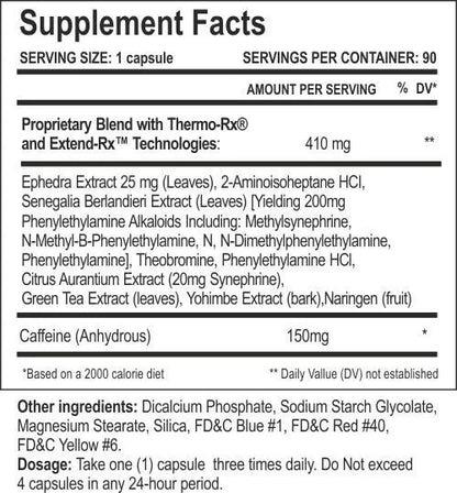 Hi-Tech Pharmaceuticals Black Widow – Termogénico de Intensidad Extrema (90 Cápsulas)