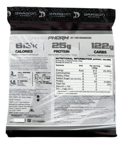 Dragon Pharma MassPhorm – Ganador de Masa Premium con Enzimas Digestivas (12 lb / 5.4 kg)