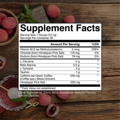 Cbum Essential Pre-Workout – Sabor Lychee (381 g / 30 Servicios)