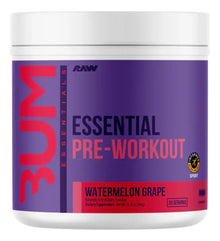 Raw Cbum Essential Pre-Workout – Sabor Watermelon Grape (30 Servicios)