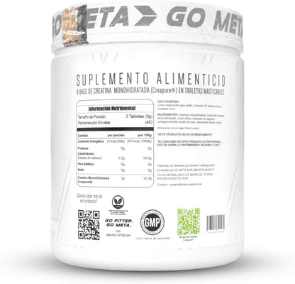 Meta Nutrition Creatine Chews – Creatina Creapure en Tabletas Masticables (120 Tabletas / 40 Servicios)
