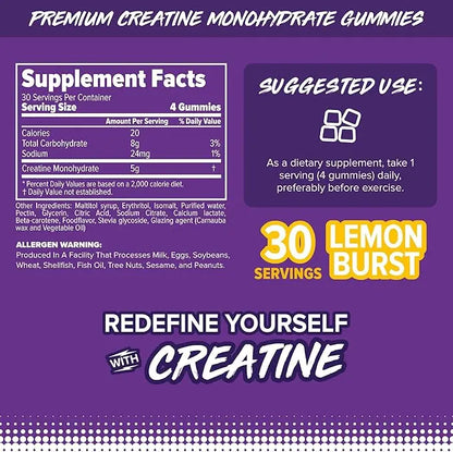 Finaflex Creatine Gummies – Monohidrato de Creatina en Gomitas (120 Gomitas)