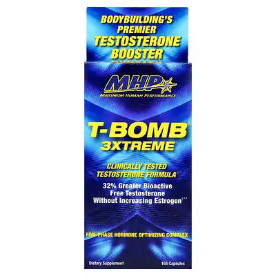 MHP T-Bomb 3Xtreme – Precursor de Testosterona Multi-Fase (168 Cápsulas)