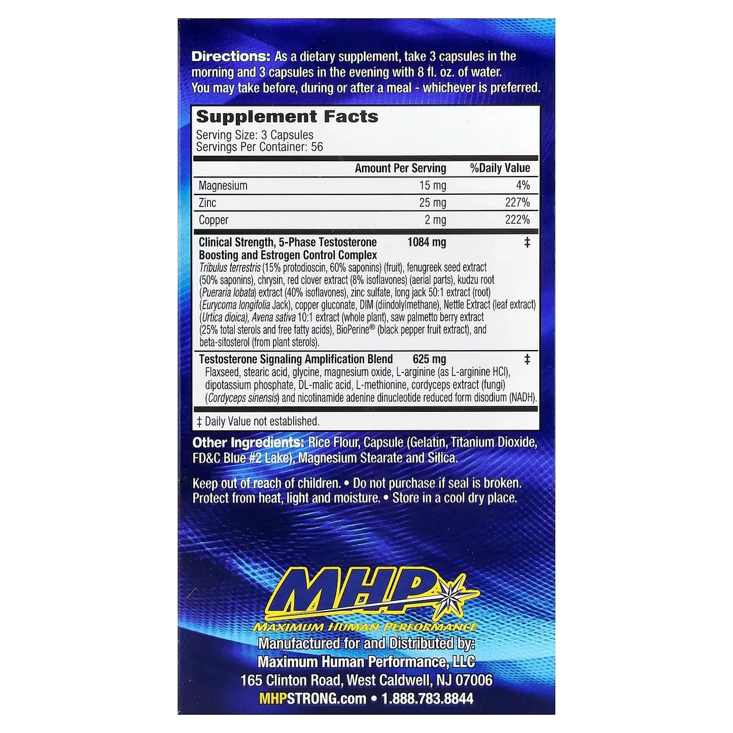 MHP T-Bomb 3Xtreme – Precursor de Testosterona Multi-Fase (168 Cápsulas)