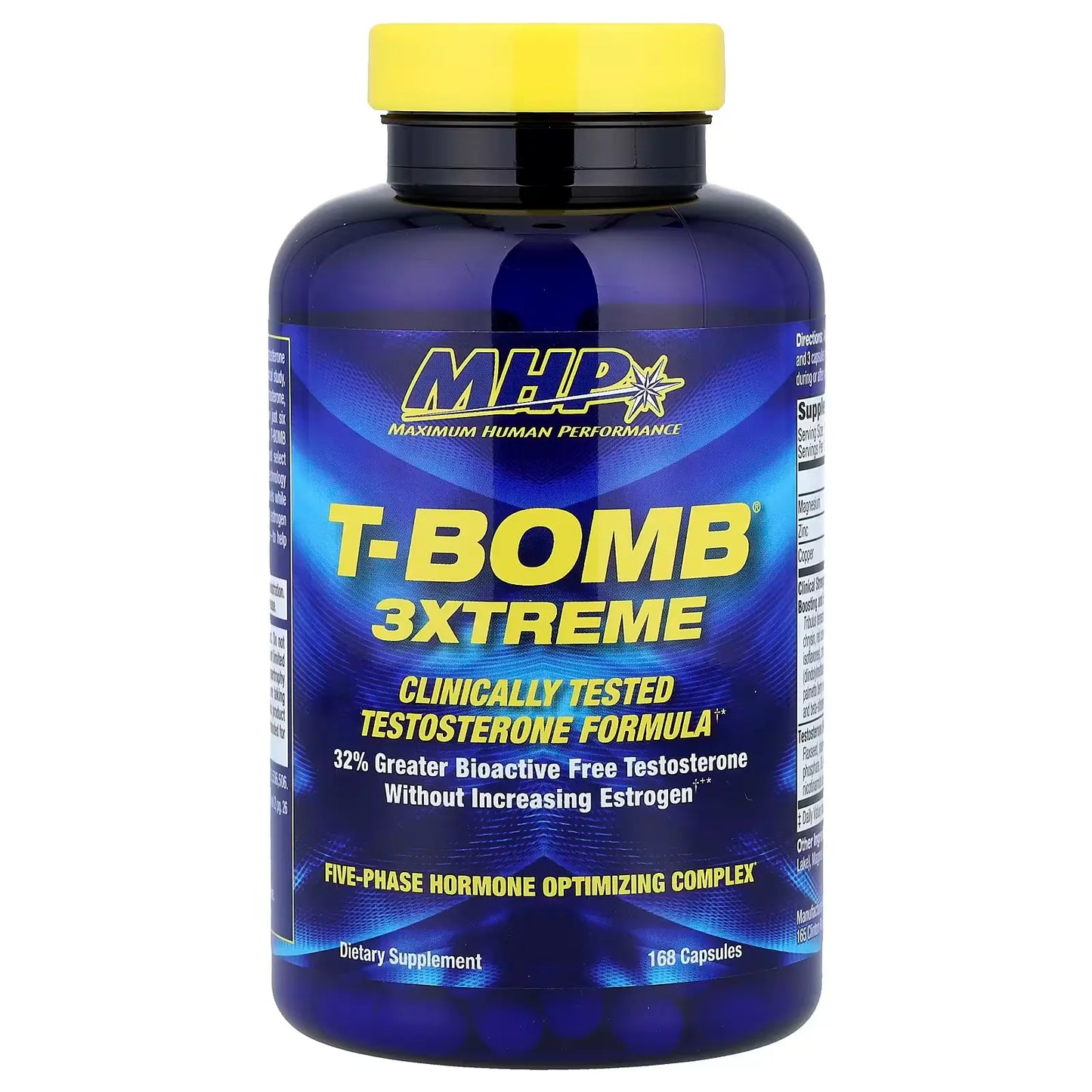 MHP T-Bomb 3Xtreme – Precursor de Testosterona Multi-Fase (168 Cápsulas)