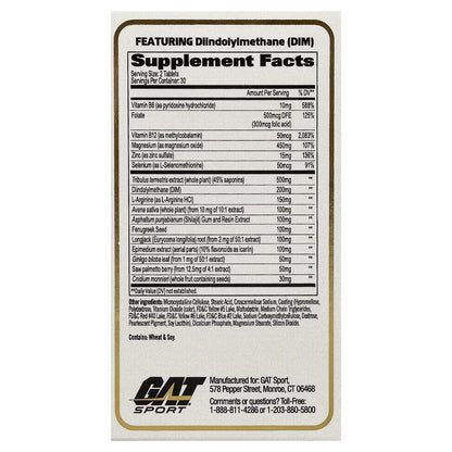 GAT Sport Testrol Gold ES – Precursor de Testosterona con Soporte Estrogénico (60 Tabletas)