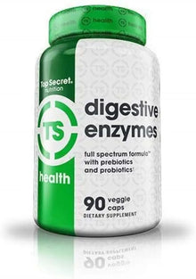 Top Secret Nutrition Digestive Enzymes – Complejo de Enzimas Digestivas de Amplio Espectro (90 Cápsulas Veganas)