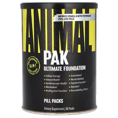 Universal Nutrition Animal Pak – El Multivitamínico y Pack de Rendimiento Definitivo (44 Packs)