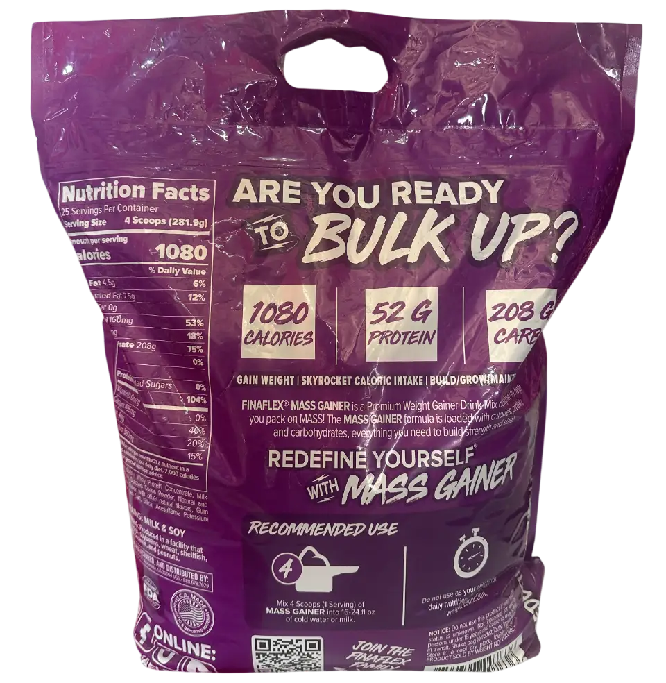 Finaflex Mass Gainer – Ganador de Masa Muscular de Alto Rendimiento (15 lb / 6.8 kg)